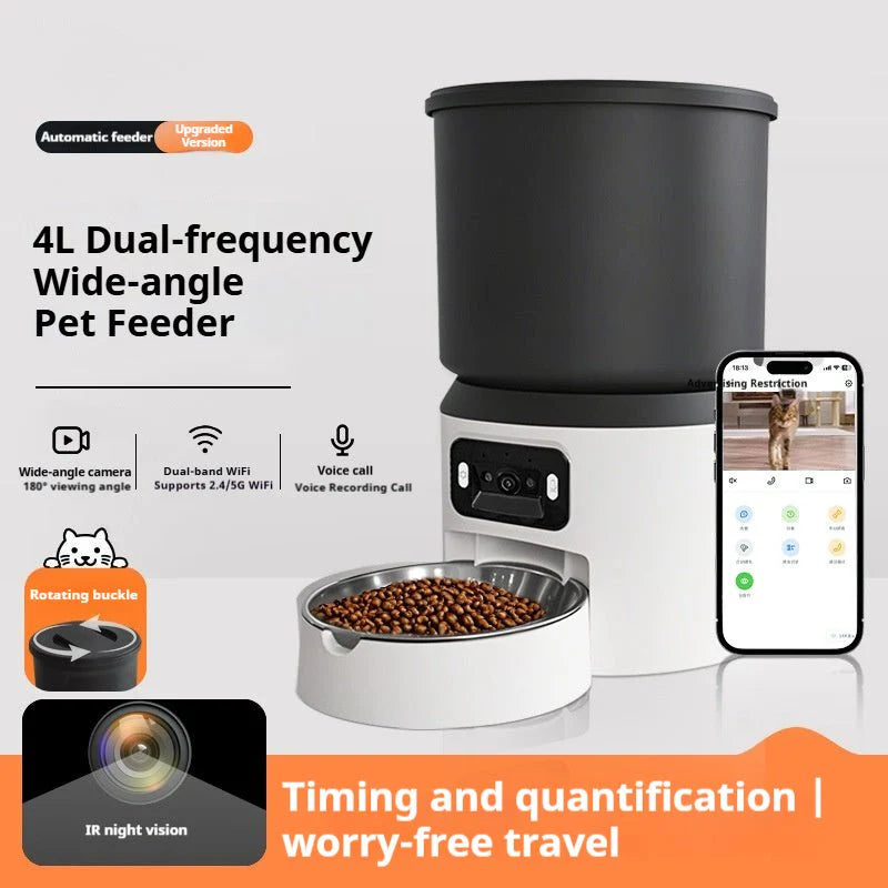 HEYBO Pet Feeder Smart 4L Automatic Cat Feeder with Camera Smart Pet Feeder for Cat and Dog