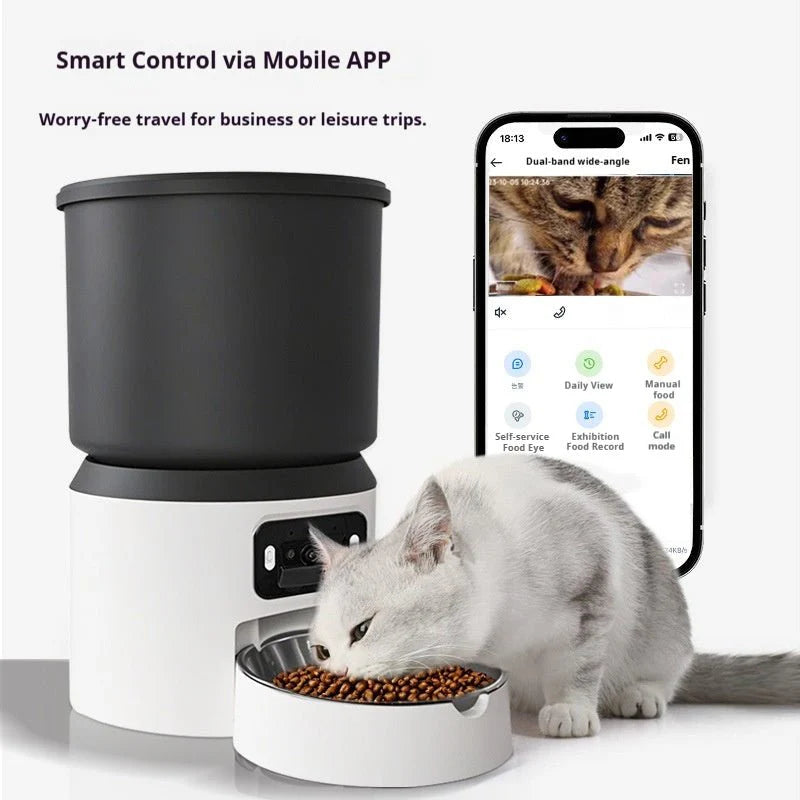 HEYBO Pet Feeder Smart 4L Automatic Cat Feeder with Camera Smart Pet Feeder for Cat and Dog