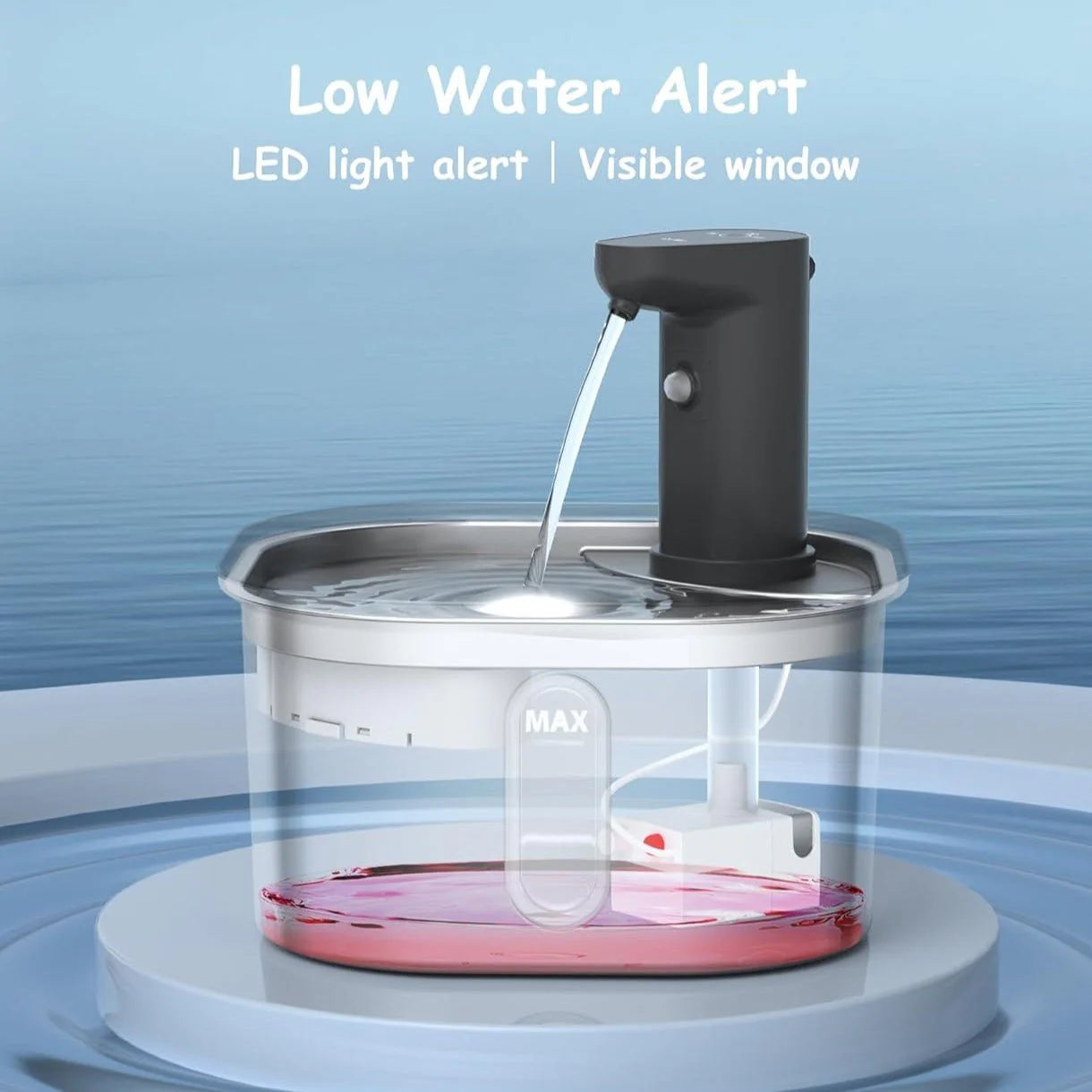 HEYBO Pet Intelligent Induction Water Dispenser Large Capacity Stainless Steel Square Wireless Induction Activated Carbon Filter Cat Water Feeder